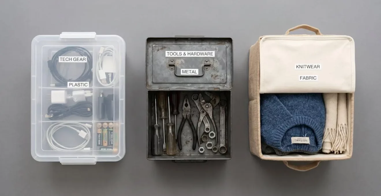 Trois types de caisses de transport pour chien : plastique, métal et sac souple, présentés côte à côte.